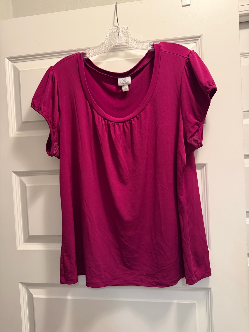 Worthington Raspberry Scoop Neck Short Sleeve Tee
